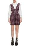 Maje Womens Roses Ritrite Checked Strap Woven Mini Dress 10 In Fuchsia