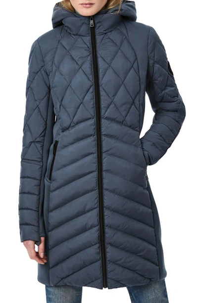 Bernardo Packable Hooded Jacket In Petrol Blue