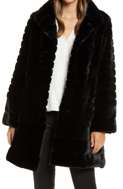 Gallery Faux Fur Coat In Black