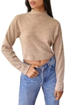 REFORMATION CASHMERE & WOOL CROP ROLL NECK SWEATER,1305212OAT
