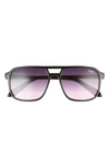 Quay On The Fly 48mm Aviator Sunglasses In Black Pink