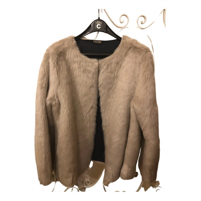 Pre-owned Maliparmi Faux Fur Coat In Beige
