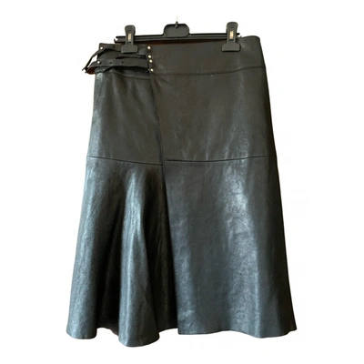 Pre-owned Isabel Marant Étoile Leather Mid-length Skirt In Black