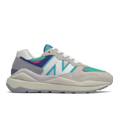 New Balance 57/40 Suede Sneakers In Green And Pink Multi In Purple