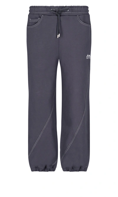 Ader Error Contrast-stitching Track Pants In Grey