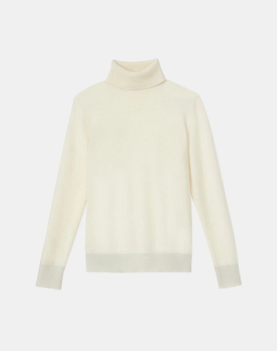 Lafayette 148 Cashmere Turtleneck Sweater In White