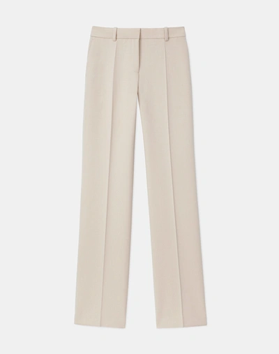 Lafayette 148 Gates Pant In Italian Double Face Wool In Beige