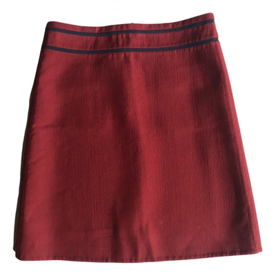 Pre-owned Marc Jacobs Wool Mid-length Skirt In Burgundy