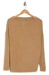 Renee C Brushed Knit Boat Neck Top In Khaki