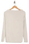 Renee C Brushed Knit Boat Neck Top In Bone