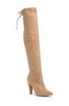 French Connection Vegan Suede Over-the-knee Boot In Taupe