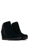 Sorel Joan Of Arctic Ii Waterproof Wedge Boot In Black Sea Salt