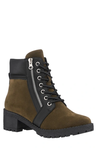 Gc Shoes Women's Taylor Color Block Lace Up Combat Booties In Olive