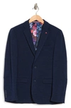 Soul Of London Textured Notch Lapel Double Button Blazer In Navy