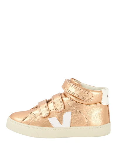 Veja Unisex Esplar Shearling Lined Metallic Leather High Top Sneakers - Toddler, Little Kid In Gold