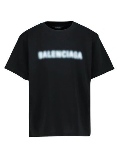 Balenciaga Babies' Black Cotton Logo T-shirt