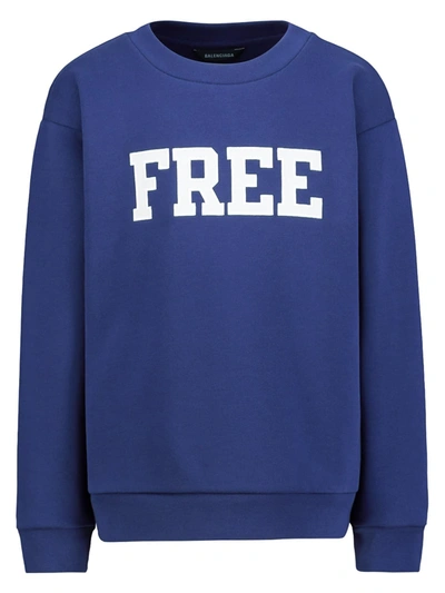 Balenciaga Kids Sweatshirt In Blue