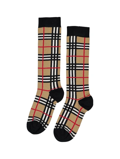 Burberry Kids' Vintage Check Intarsia Socks In Multicoloured