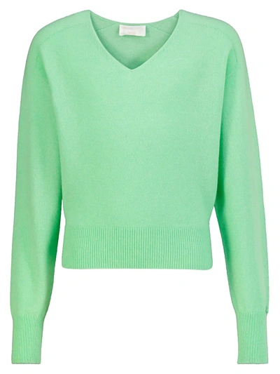 Precious Cashmere Kids Pullover For Girls In Green