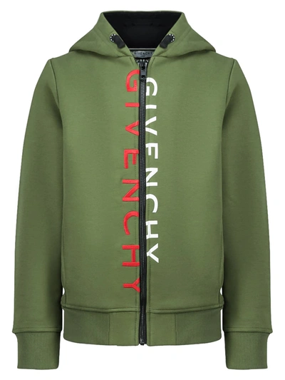 Givenchy Kids Sweat Jacket For Boys In Green