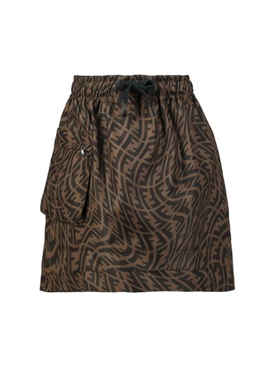 Fendi Kids Skirt For Girls In Brown