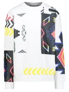 Marcelo Burlon County Of Milan Multicolor Cotton Patchwork Sweatshirt In Bianco