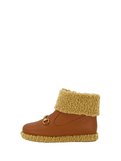 Gucci Kids Boots For Girls In Brown