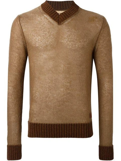 Al Duca D'aosta V-neck Sweater In Brown
