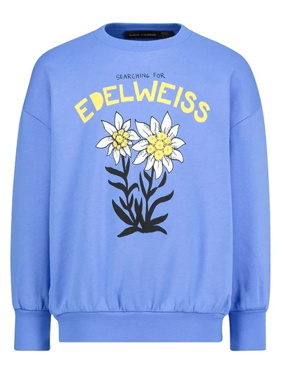 Mini Rodini Kids' Edelweiss-print Organic Cotton Sweatshirt In Blue