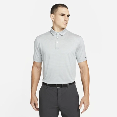 Nike Dri-fit Player Men's Striped Golf Polo In Hasta,pure,brushed Silver