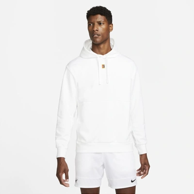 Nike Men's Court Fleece Tennis Hoodie In White