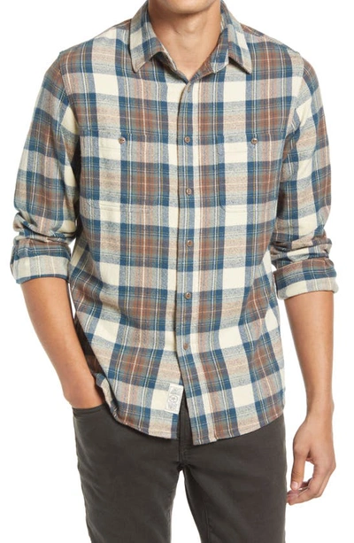 Schott Two-pocket Flannel Long Sleeve Button-up Shirt In Blue