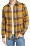 Schott Two-pocket Flannel Long Sleeve Button-up Shirt In Mustard