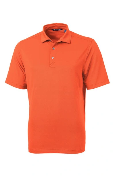 Cutter & Buck Virtue Piqué Recycled Polyester Blend Polo In College Orange