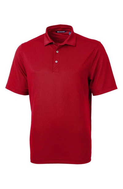 Cutter & Buck Virtue Piqué Recycled Polyester Blend Polo In Cardinal Red