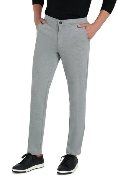 Bugatchi Stretch Knit Cotton Blend Pants In Platinum