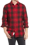 Schott Buffalo Check Flannel Long Sleeve Button-up Shirt In Red