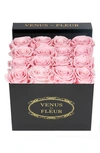 Venus Et Fleur Classic Small Square Eternity Roses In Pink