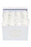 Venus Et Fleur Classic Small Square Eternity Roses In Pure White