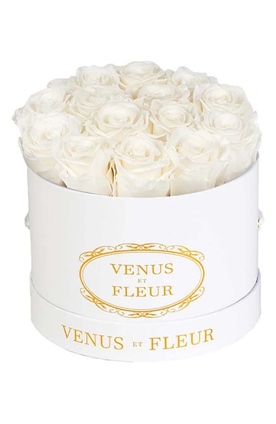 Venus Et Fleur Classic Small Round Eternity Roses In Pure White