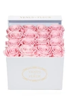 Venus Et Fleur Classic Small Square Eternity Roses In Pink