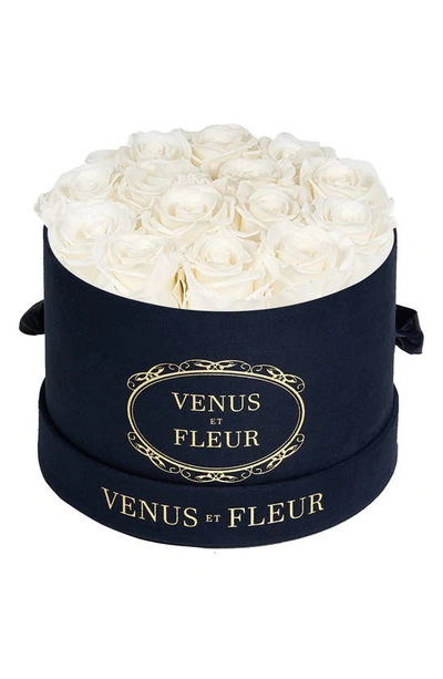 Venus Et Fleur Classic Small Round Eternity Roses In Pure White