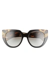 Prada Oversized Acetate Cat-eye Sunglasses In Tortoise / Black