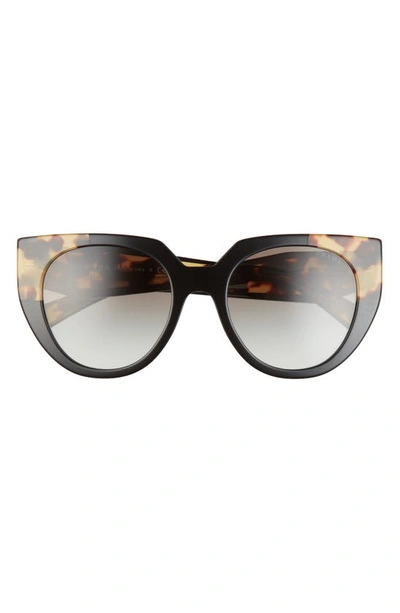 Prada Oversized Acetate Cat-eye Sunglasses In Tortoise / Black