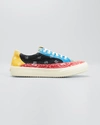 Rhude Men's Colorblock Bandana-print Low-top Sneakers In Black / Red