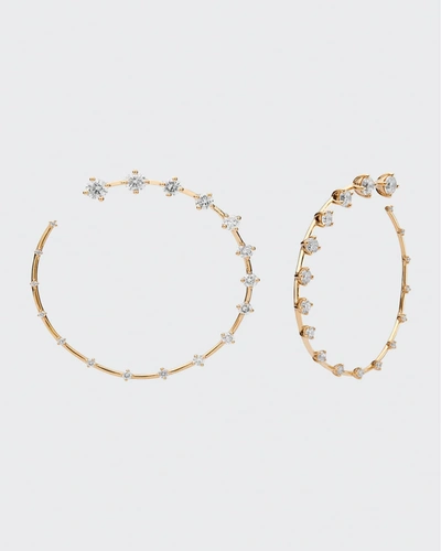 Fernando Jorge Circle Large Earrings In 18k Yellow Gold And Diamonds In Yg