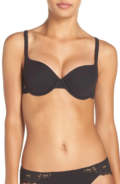 La Perla Padded Push-up Bra With Lace Trim In Black