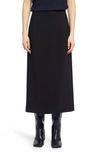 The Row Parma Stretch Virgin Wool Midi Skirt In Black