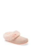 Sorel Go Coffee Run Faux Fur Slipper In Peach Blossom