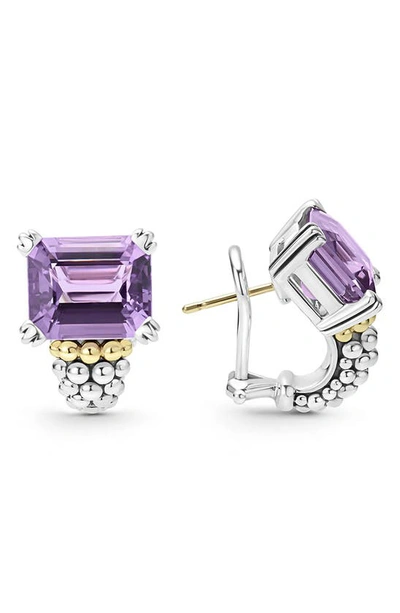 LAGOS LAGOS GLACIER AMETHYST HALF HOOP EARRINGS,01-81967-A